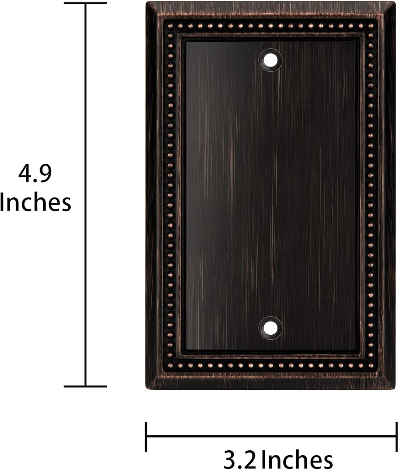 Aged Bronze Heavy Duty Sunken Pearls Decorative Wall Plate Switch Cover - Single Blank, 2 Pack