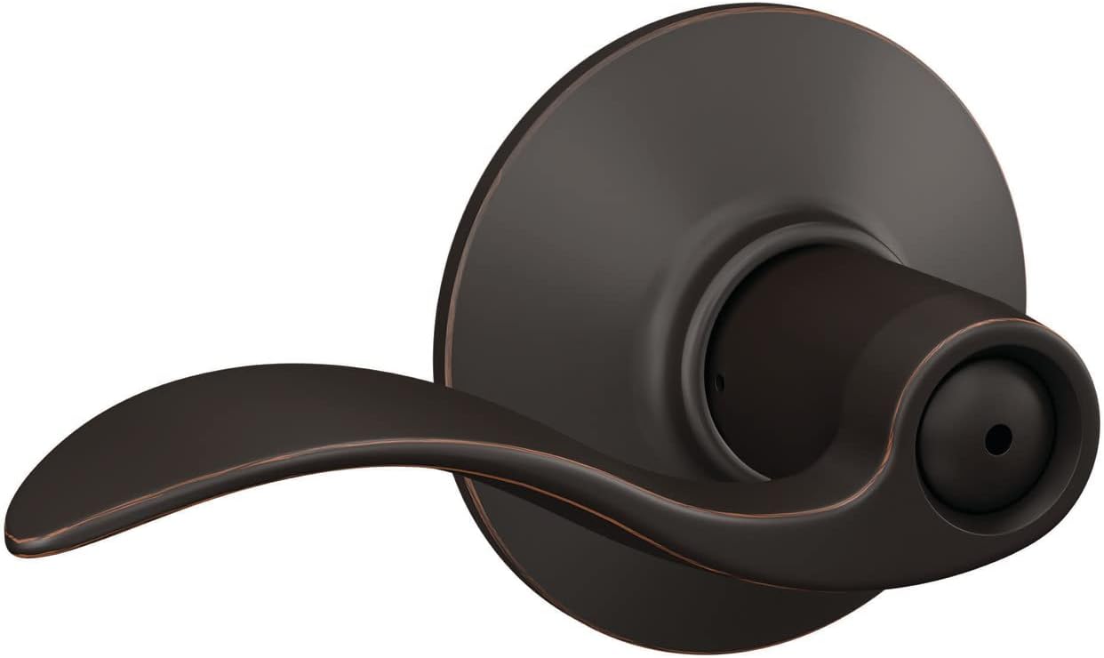 Aged Bronze Schlage Accent Door Lever F40 ACC 716 for Bed & Bath Privacy Lock - WildKart