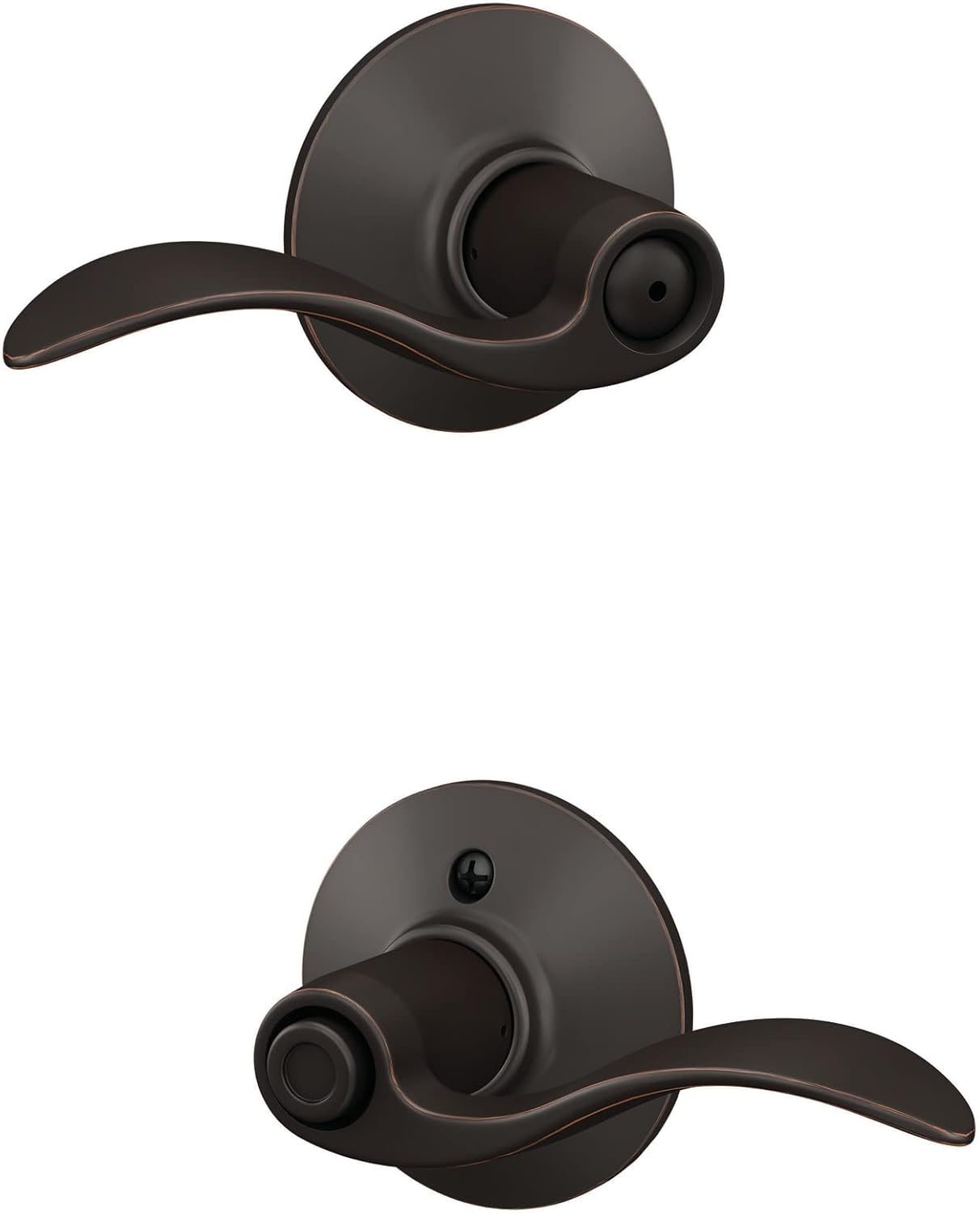 Aged Bronze Schlage Accent Door Lever F40 ACC 716 for Bed & Bath Privacy Lock - WildKart