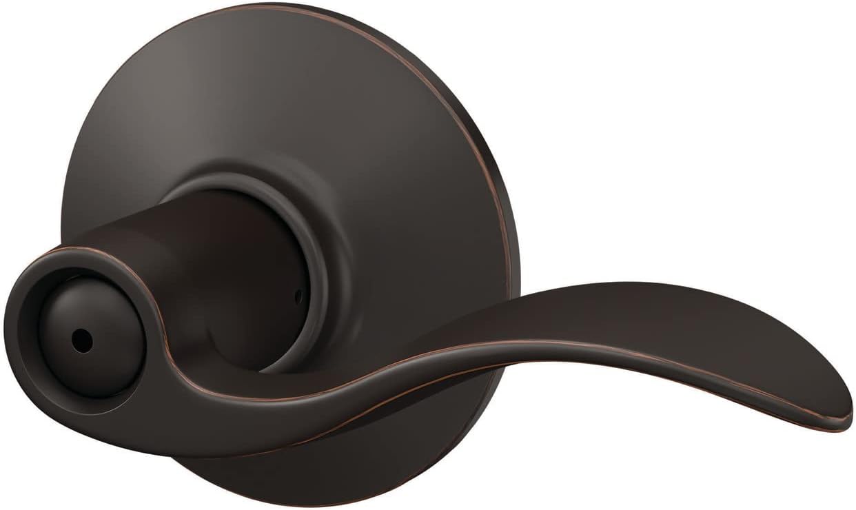 Aged Bronze Schlage Accent Door Lever F40 ACC 716 for Bed & Bath Privacy Lock - WildKart