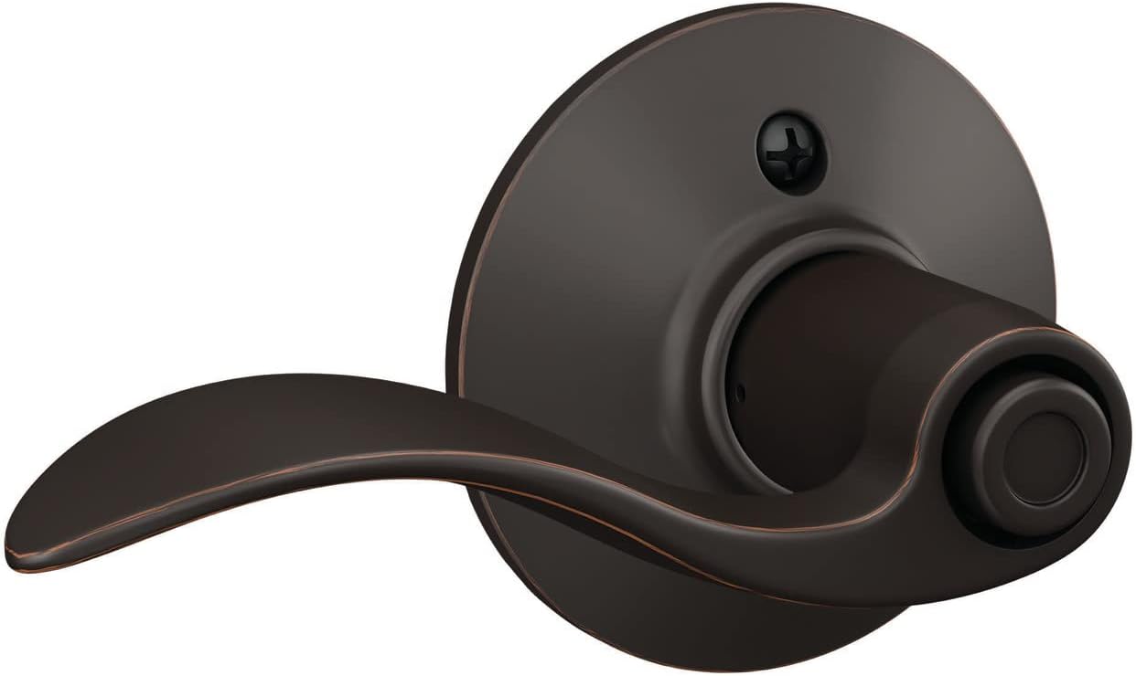 Aged Bronze Schlage Accent Door Lever F40 ACC 716 for Bed & Bath Privacy Lock - WildKart