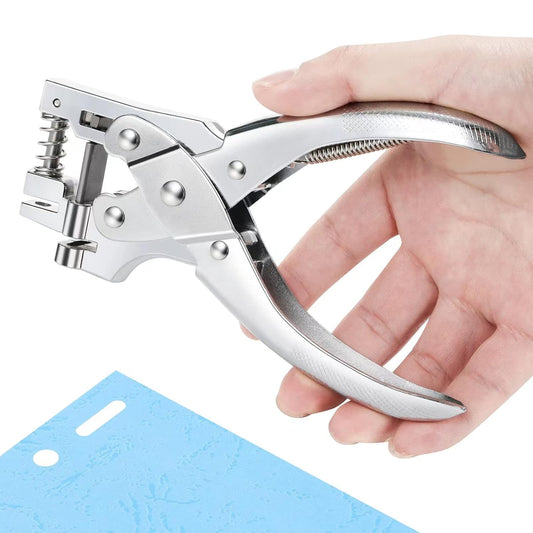 AGUZXTM Hand Held Slot and Round Hole Punch for ID Cards - 2-in-1 Badge Hole Puncher with No Burrs - 13MM x 3MM Slot, 5MM Round