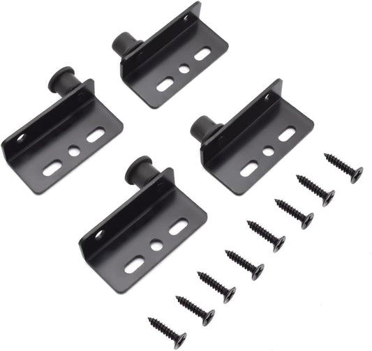 Aifeier ET 2 Sets Heavy Duty Black Pivot Hinges for Wood Doors, Drawers, Furniture Cabinets, Wardrobe, Showcase - Concealed Shaft Door Hinges with Bushing