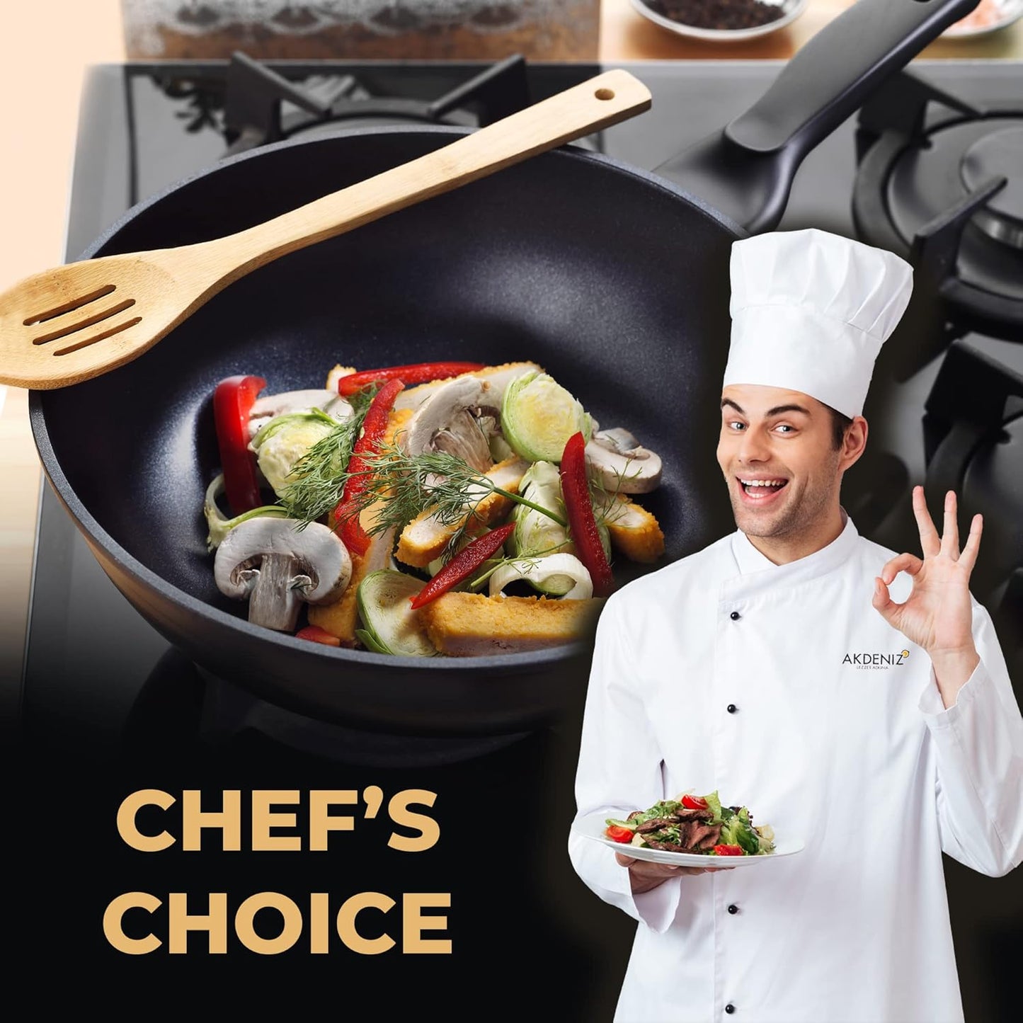 Akdeniz Luxury Cast Aluminum Cookware Set - Premium Nonstick Design for All Stovetops - 8 Piece Grey Induction Set