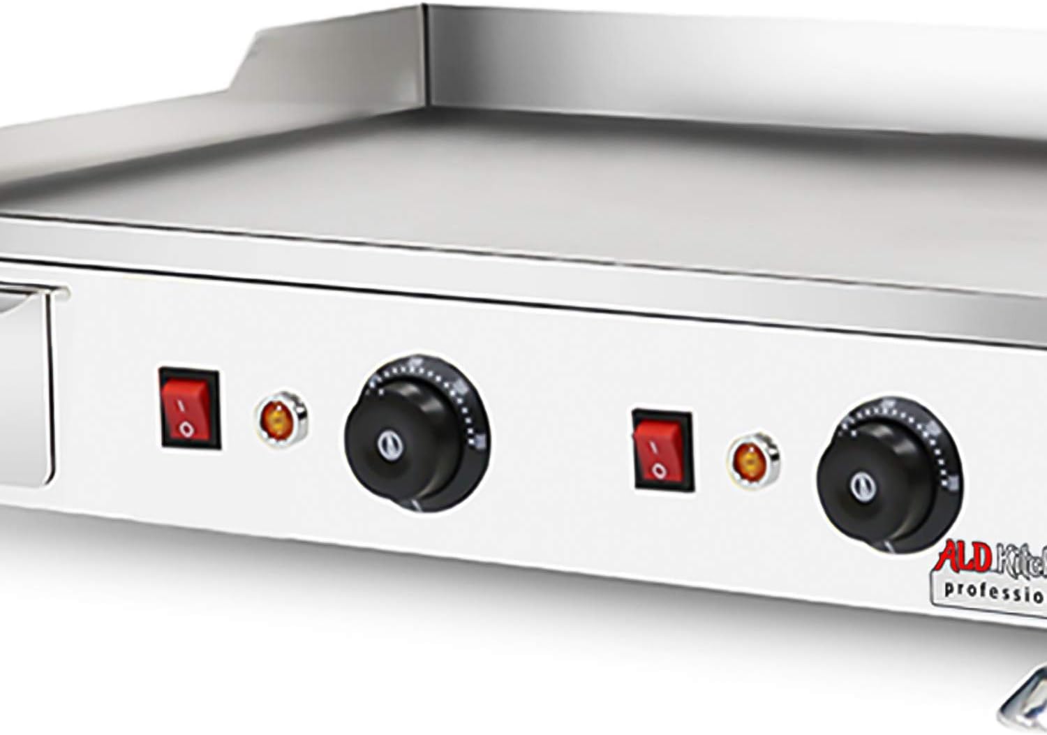 ALDKitchen Teppanyaki Grill Flat Top Griddle with Dual Thermostat - No Plug Required - 110V (24.25’ x 17.59’)