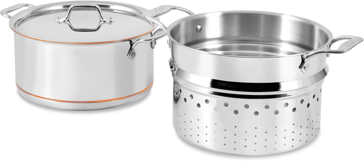All-Clad Copper Core 15 Piece Stainless Steel Cookware Set - Oven Safe up to 600F - Stockpot, Pots and Pans Set - Silver