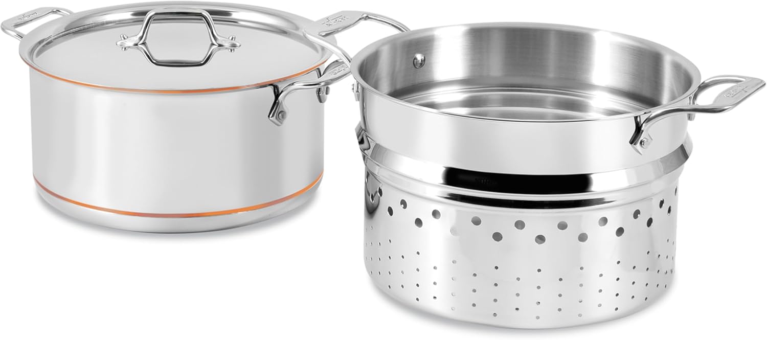 All-Clad Copper Core 15 Piece Stainless Steel Cookware Set - Oven Safe up to 600F - Stockpot, Pots and Pans Set - Silver