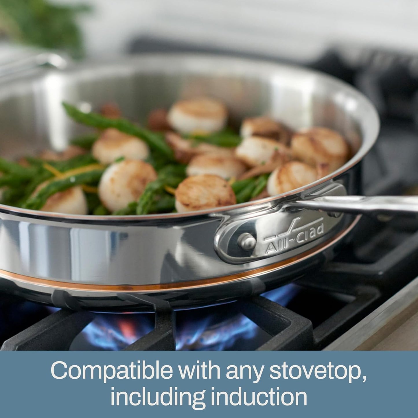 All-Clad Copper Core 15 Piece Stainless Steel Cookware Set - Oven Safe up to 600F - Stockpot, Pots and Pans Set - Silver