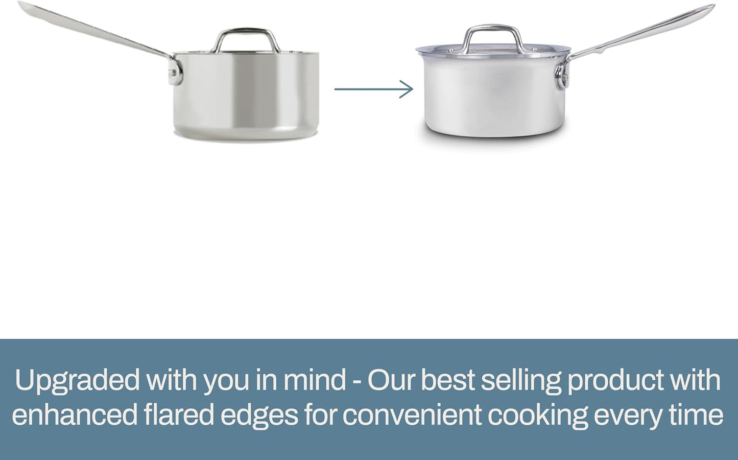 All-Clad D3 Stainless Steel Sauce Pan with Lid 1.5 Quart - Induction Safe, Oven & Broiler, Multi-Purpose Cookware for Home & Restaurant