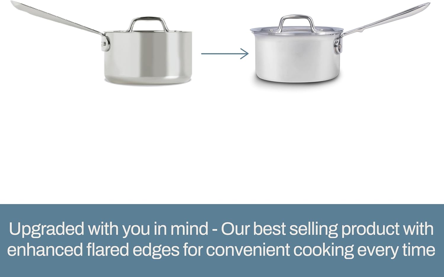 All-Clad D3 Stainless Steel Sauce Pan with Lid 1.5 Quart - Induction Safe, Oven & Broiler, Multi-Purpose Cookware for Home & Restaurant