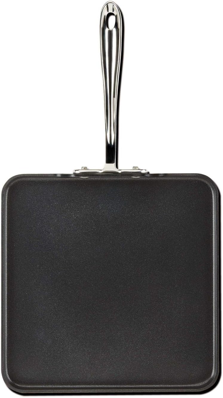 All-Clad HA1 Hard Anodized Nonstick Griddle and Grill Set, 11 x 11 Inch, Black Cookware