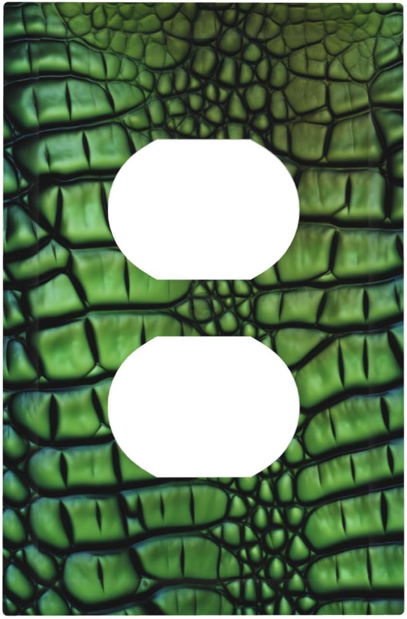 Alligator Skin Decorator Light Switch Cover for Single Duplex Outlet - 1 Gang Wall Plate - Mid Size 5" x 3