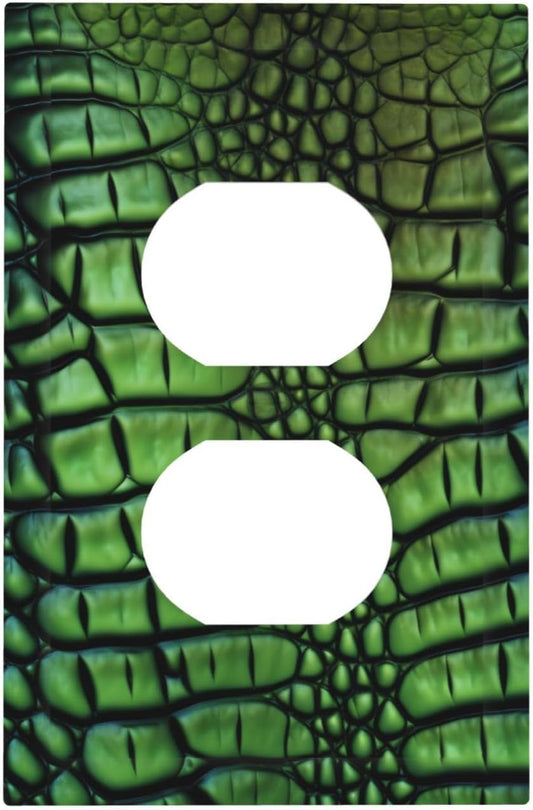 Alligator Skin Decorator Light Switch Cover for Single Duplex Outlet - 1 Gang Wall Plate - Mid Size 5" x 3