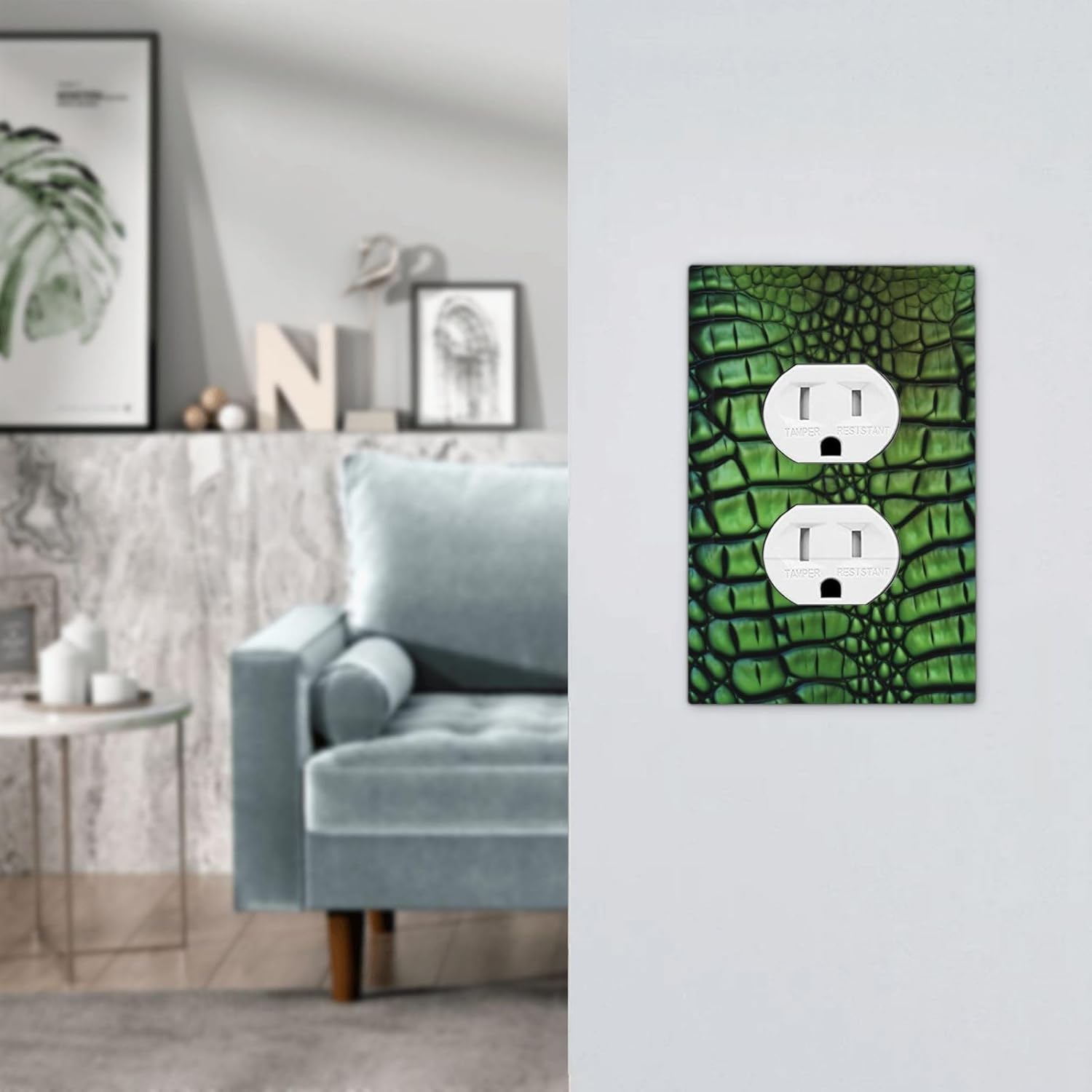 Alligator Skin Decorator Light Switch Cover for Single Duplex Outlet - 1 Gang Wall Plate - Mid Size 5" x 3