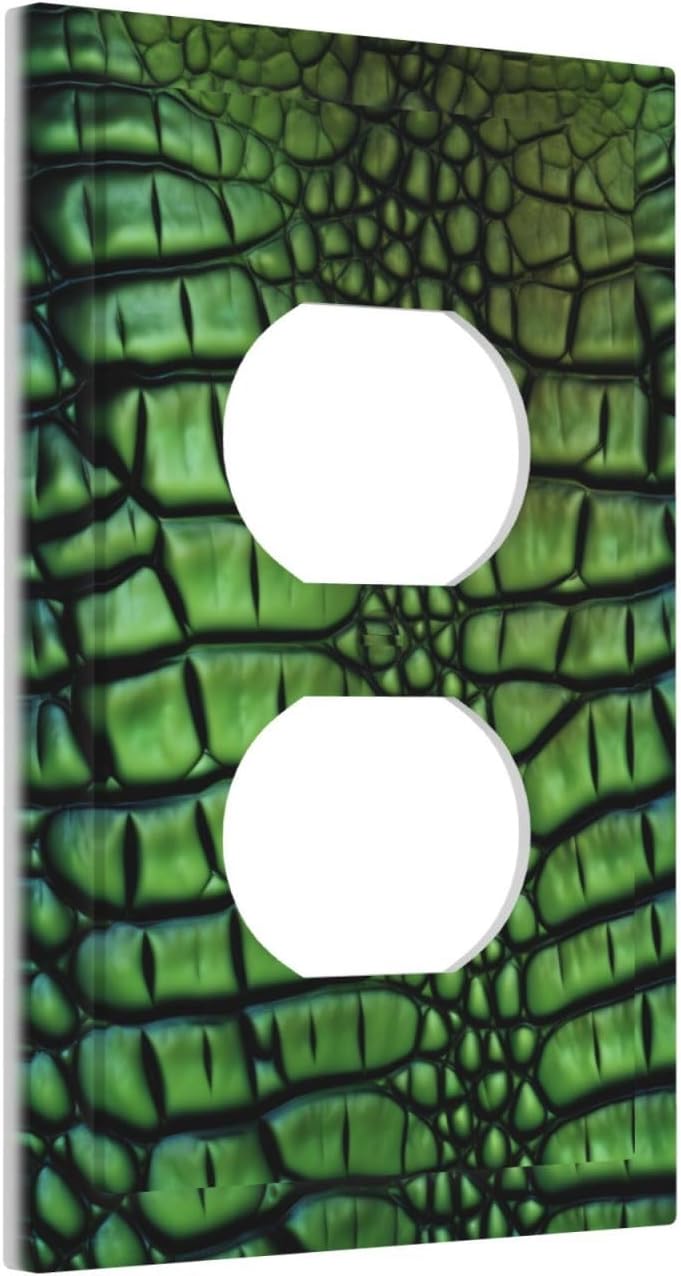 Alligator Skin Decorator Light Switch Cover for Single Duplex Outlet - 1 Gang Wall Plate - Mid Size 5" x 3