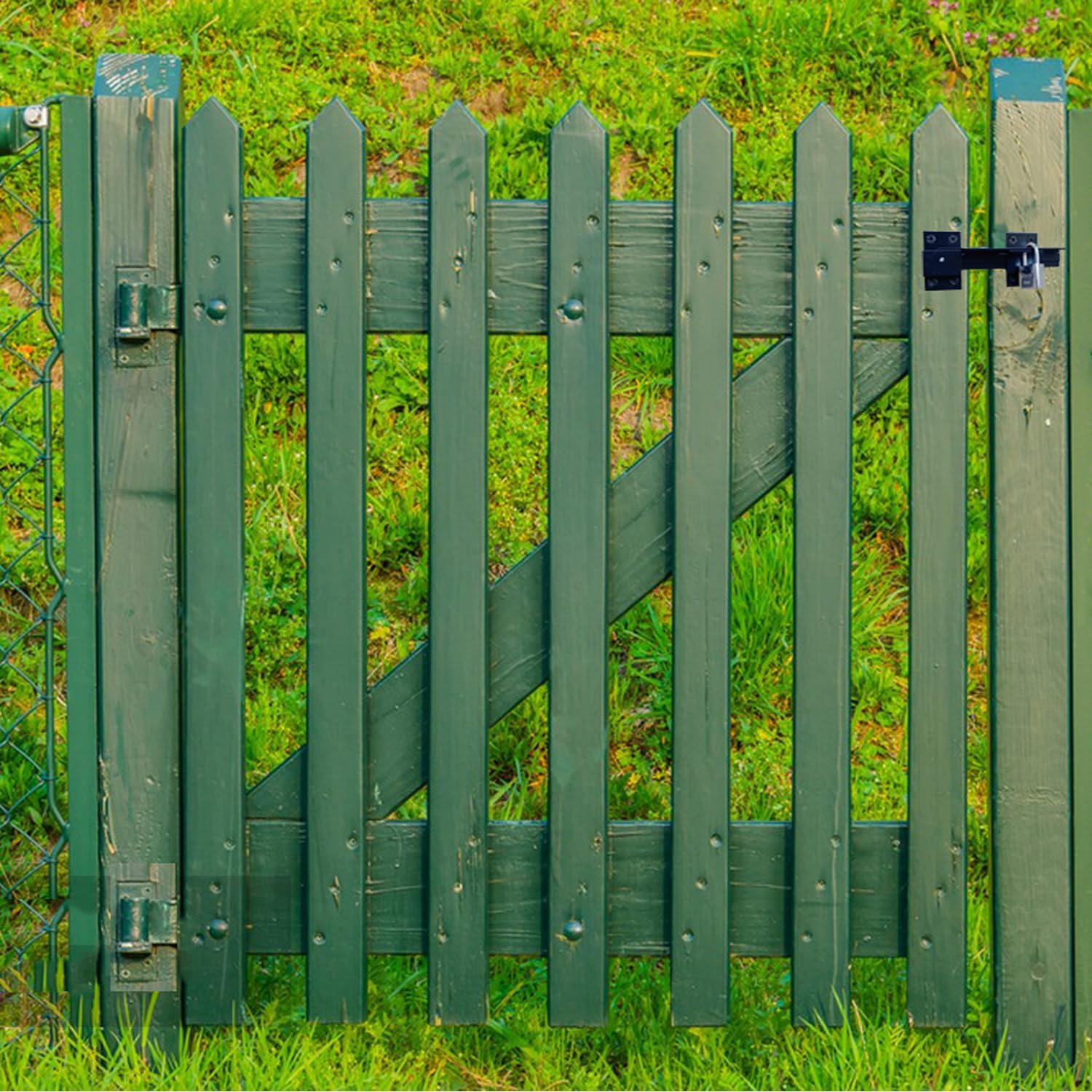 Aluminum Alloy Flip Gate Latch Lock with Padlock Hole - Adjustable Outdoor Door Lock for Gate, Barn, Shed, Garage - VANROUG (1)