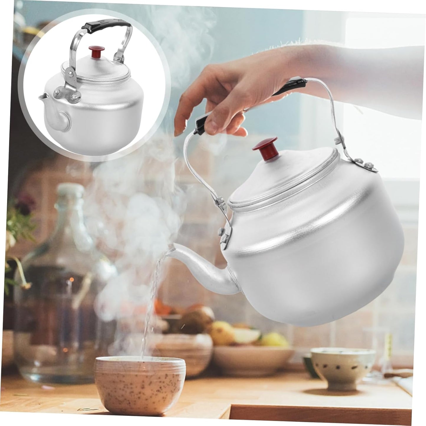 Aluminum Alloy Stovetop Teapot Kettle for Home Kitchen and Camping - 14cm