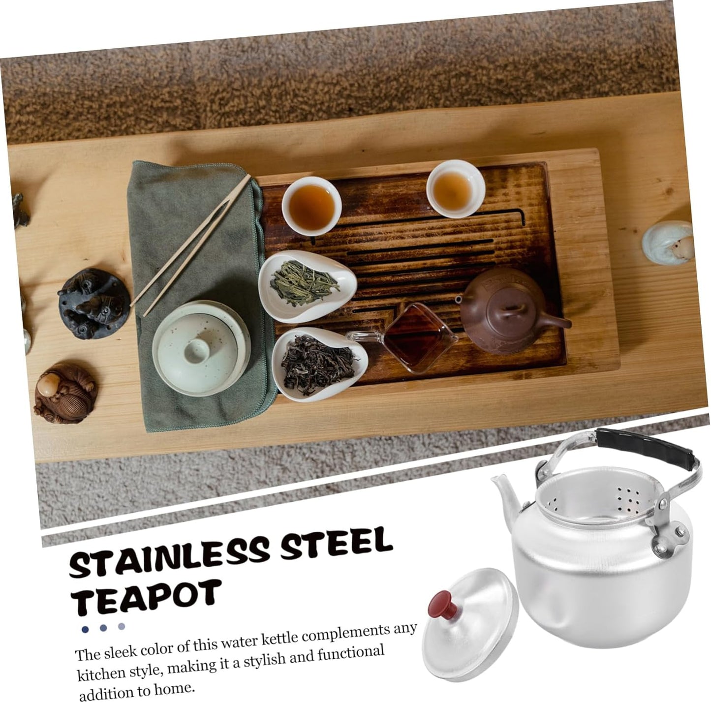 Aluminum Alloy Stovetop Teapot Kettle for Home Kitchen and Camping - 14cm