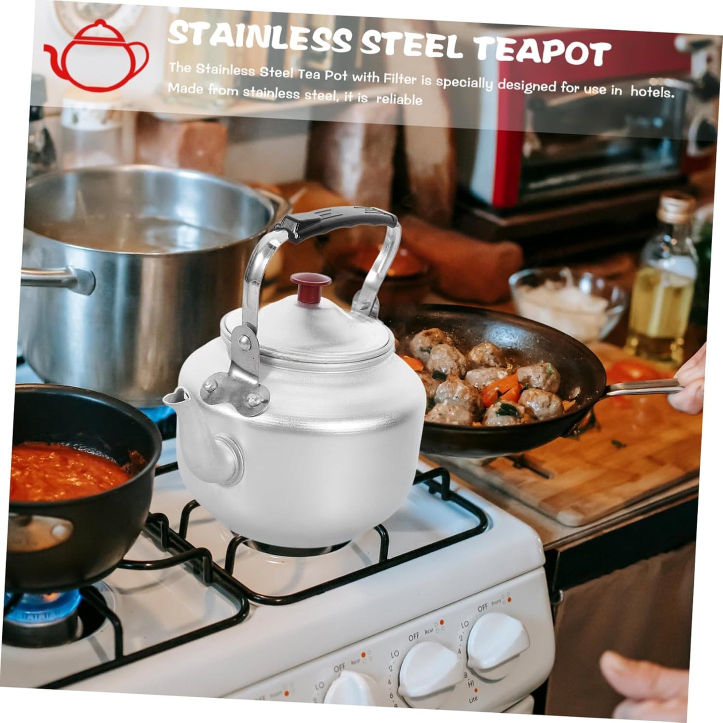 Aluminum Alloy Stovetop Teapot Kettle for Home Kitchen and Camping - 14cm