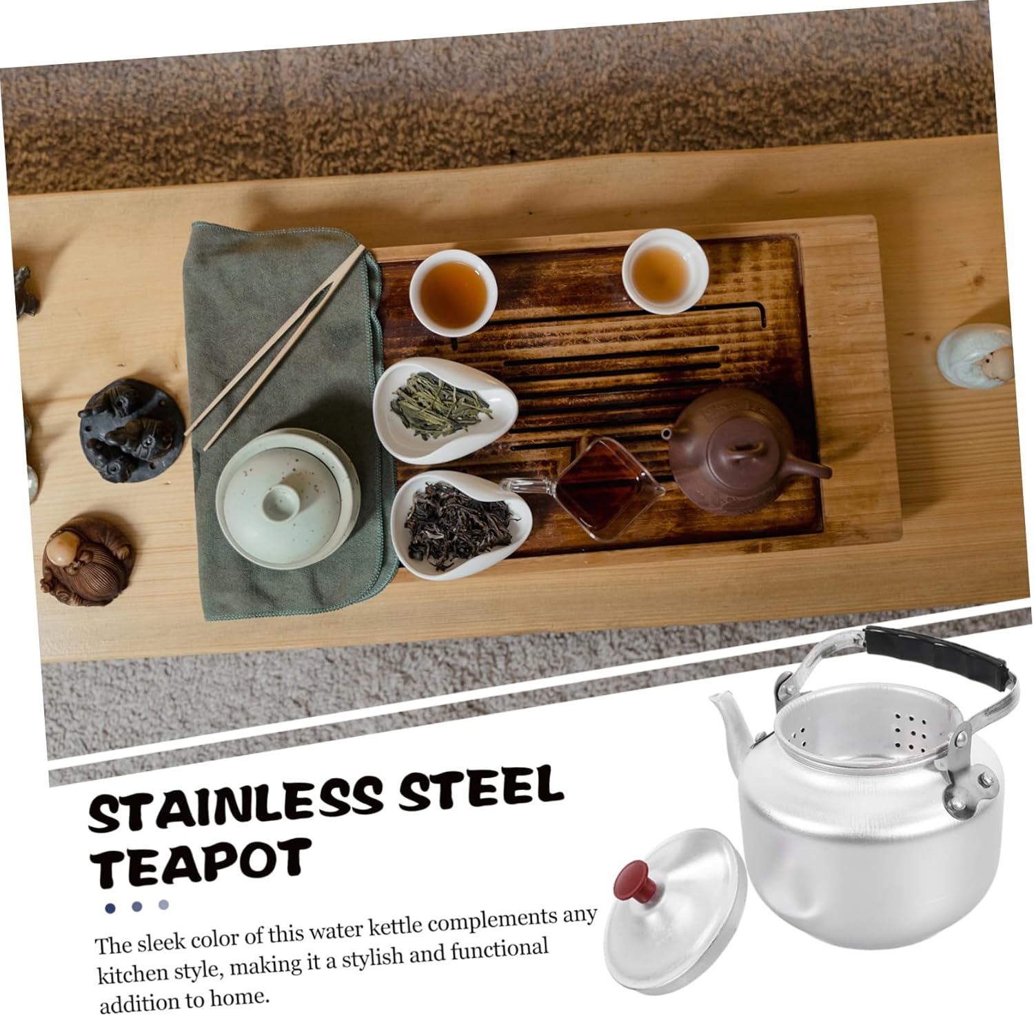Aluminum Alloy Stovetop Teapot Kettle for Home Kitchen and Camping - 14cm