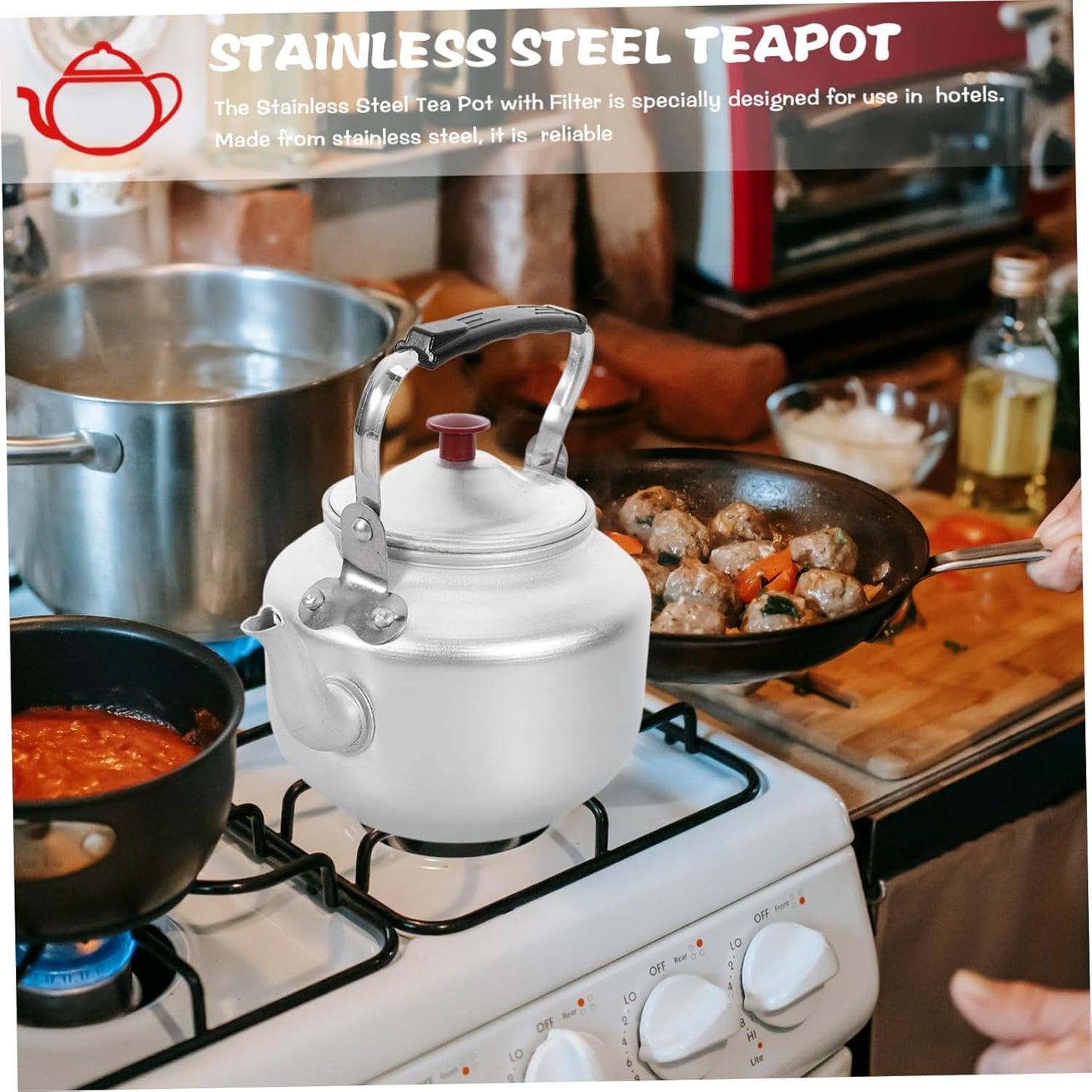 Aluminum Alloy Stovetop Teapot Kettle for Home Kitchen and Camping - 14cm