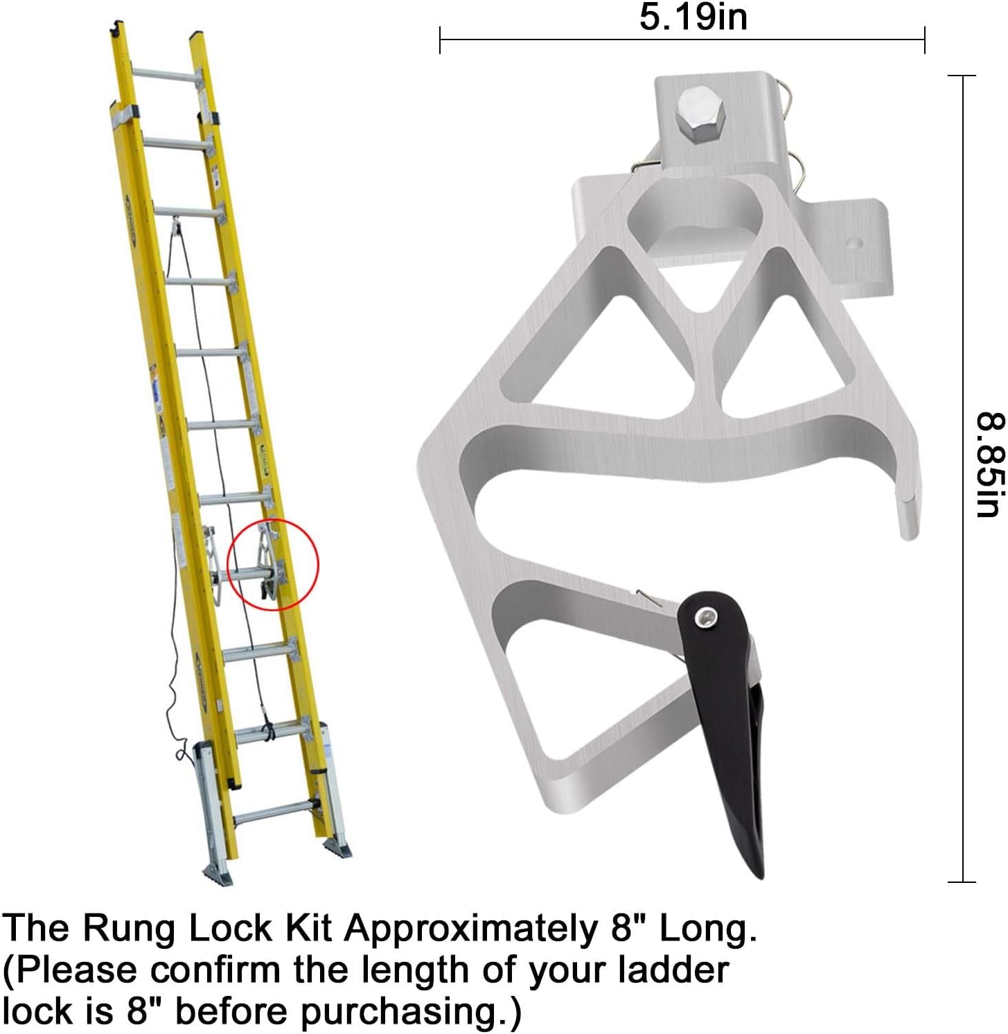 Aluminum Extension Ladder Rung Lock Kit for Werner Models 24ft, 28ft, 32ft - SZHY-LINK Extension Ladder Locks Model 28-11
