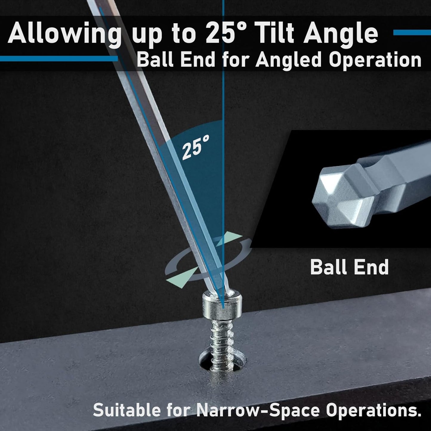 Aluminum Flip Gate Latch Lock with Padlock Hole for Outdoor Wooden Fence, Barn Door, Shed - Metric Allen Key Set and Hex Wrench Set with Bit Adapter