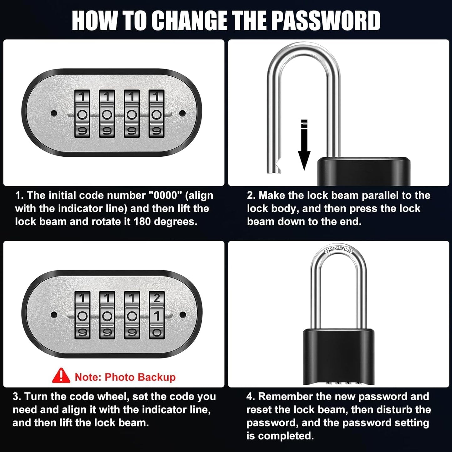 Aluminum Lock Set with Picking Keys for School Gym Locker, Office, Garage, Shed, Fence, Warehouse Gate-Locks - 6 Keys Included