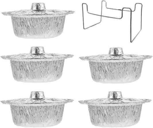 Aluminum Round Cake Pan Set with Grilling Plate and Cookie Container - Baking Tray Tin Foil Box for Bakeware