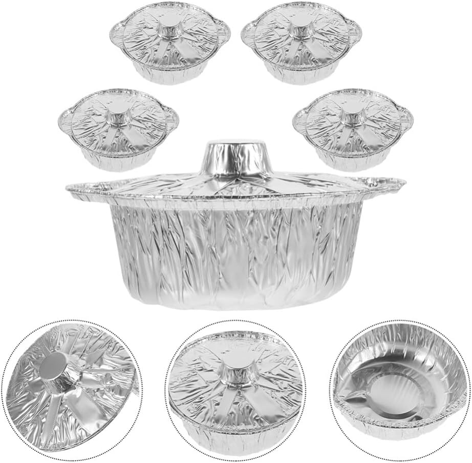 Aluminum Round Cake Pan Set with Grilling Plate and Cookie Container - Baking Tray Tin Foil Box for Bakeware
