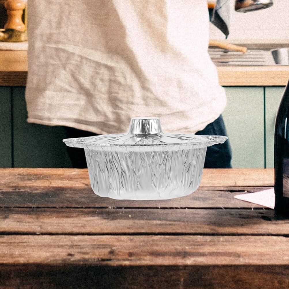 Aluminum Round Cake Pan Set with Grilling Plate and Cookie Container - Baking Tray Tin Foil Box for Bakeware