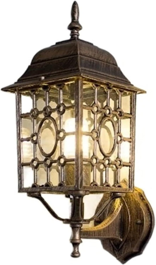 Aluminum Waterproof Retro Wall Lamp for Outdoor Villa Balcony Garden - IP54 E27 Wall Lantern in Bronze Color