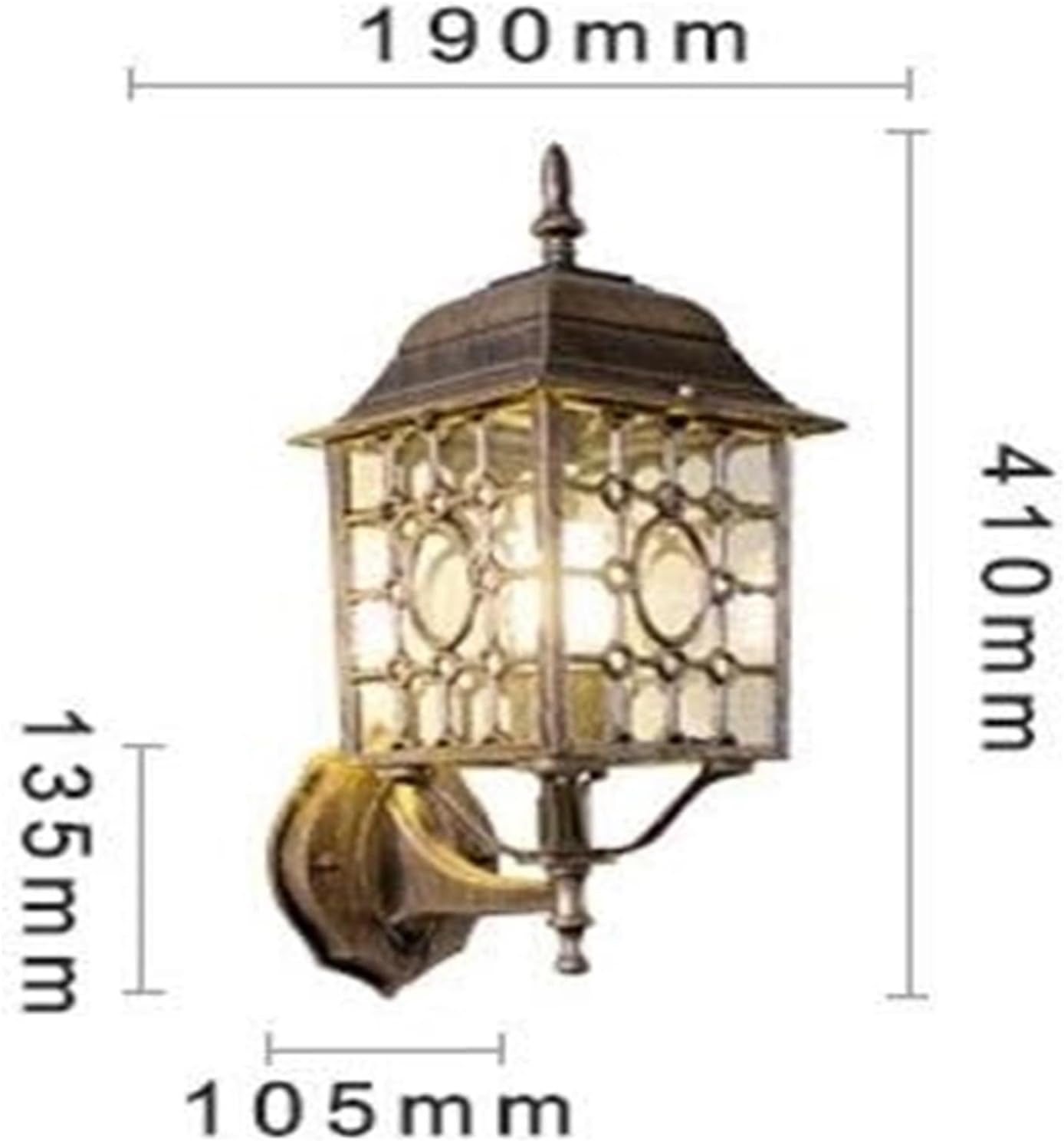 Aluminum Waterproof Retro Wall Lamp for Outdoor Villa Balcony Garden - IP54 E27 Wall Lantern in Bronze Color