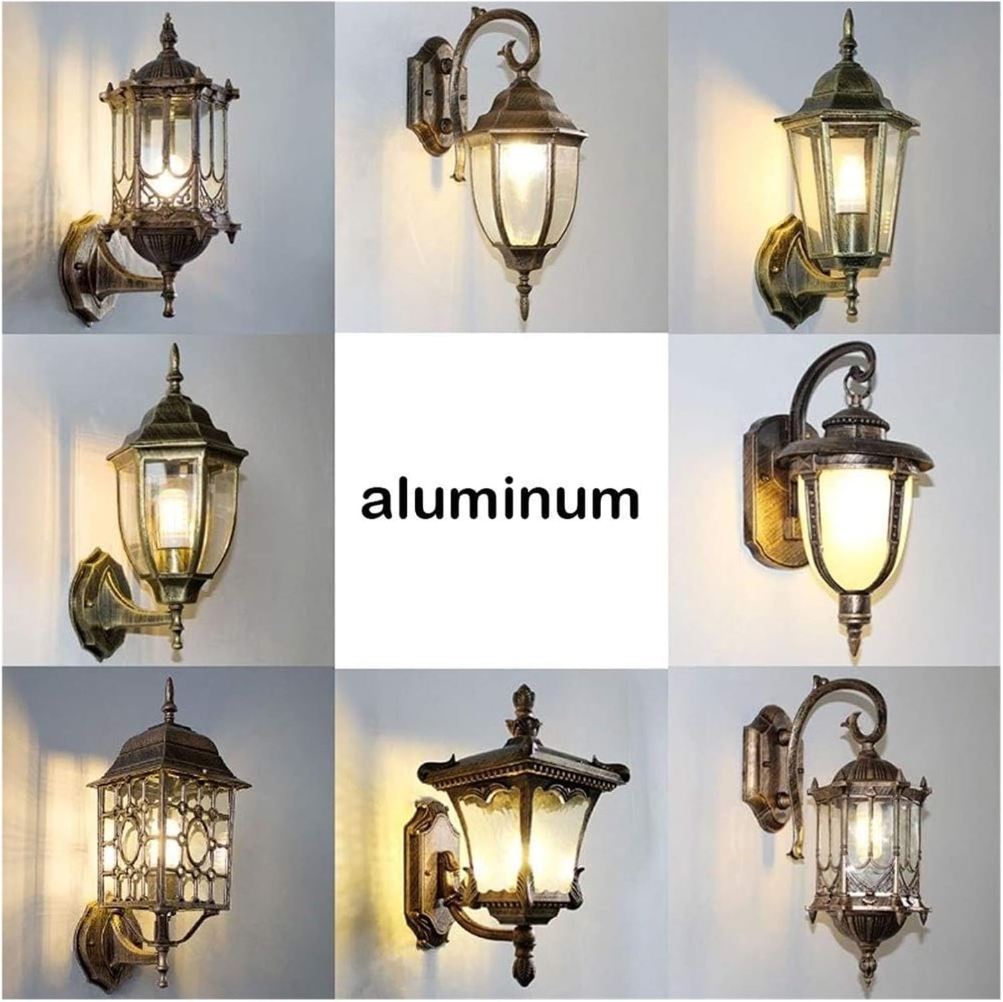 Aluminum Waterproof Retro Wall Lamp for Outdoor Villa Balcony Garden - IP54 E27 Wall Lantern in Bronze Color