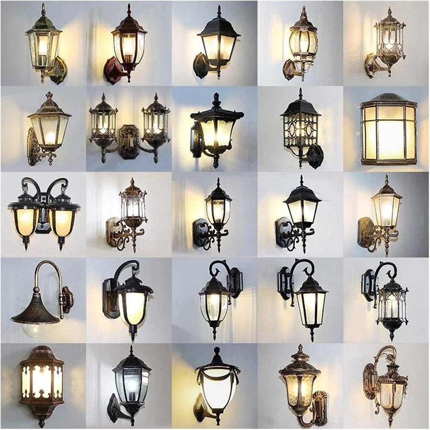 Aluminum Waterproof Retro Wall Lamp for Outdoor Villa Balcony Garden - IP54 E27 Wall Lantern in Bronze Color