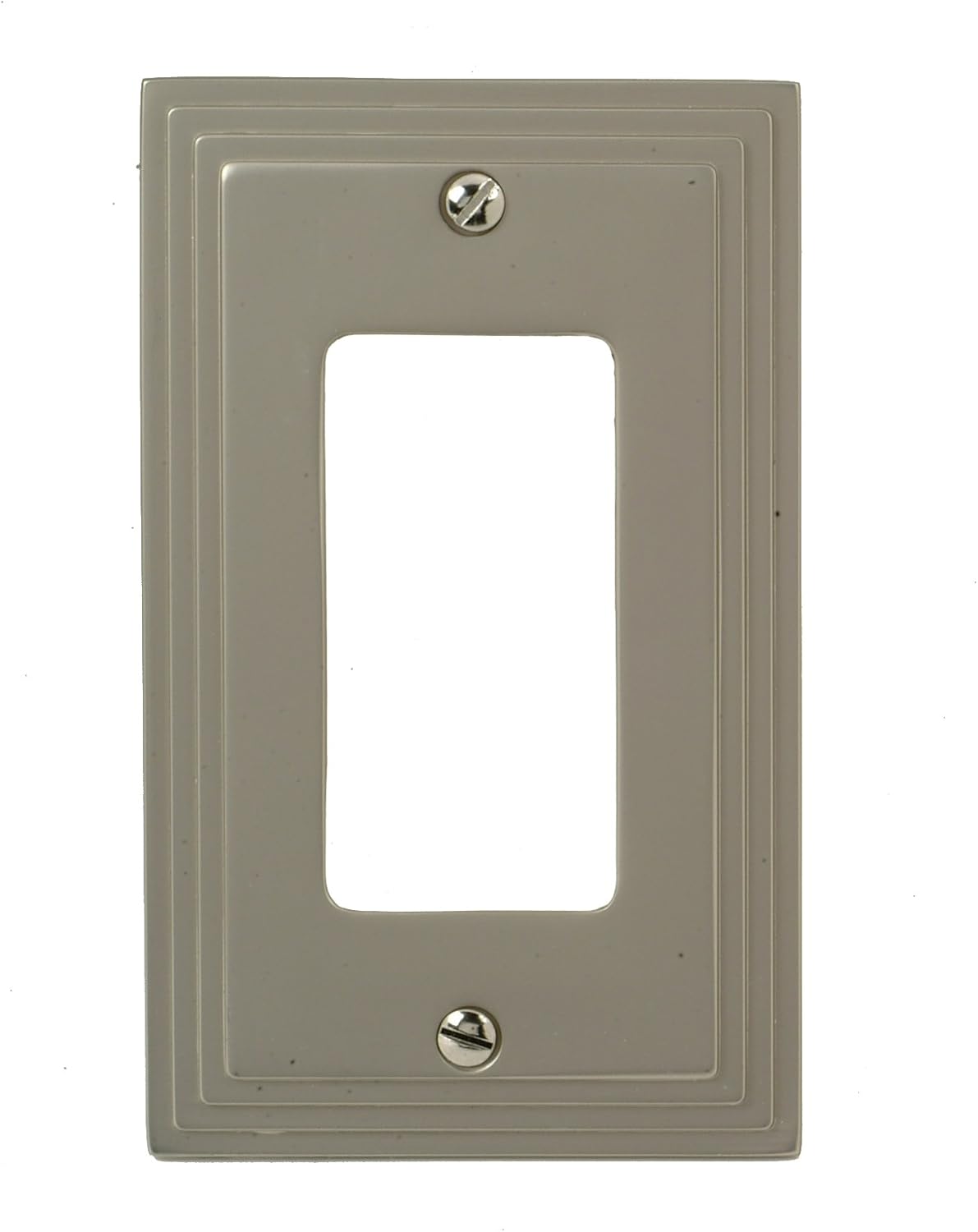 Amerelle 84RN Single Rocker Wallplate - Satin Nickel Cast Metal - 1 Rocker