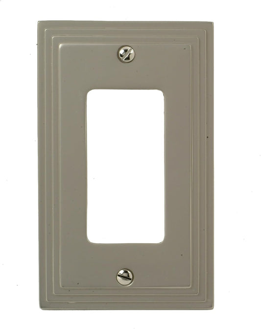 Amerelle 84RN Single Rocker Wallplate - Satin Nickel Cast Metal - 1 Rocker