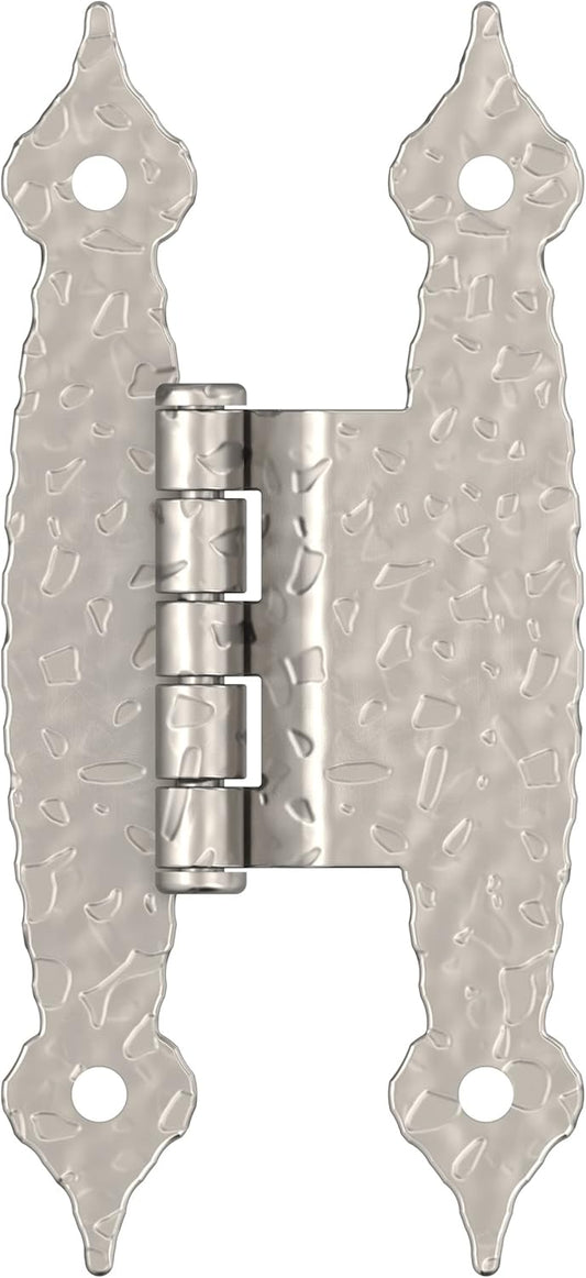 Amerock BPR3406G10 Satin Nickel Cabinet Hinge Pair - 3/8" Offset 10mm Non-Self Closing Face Mount Hardware for Kitchen Cabinet Doors