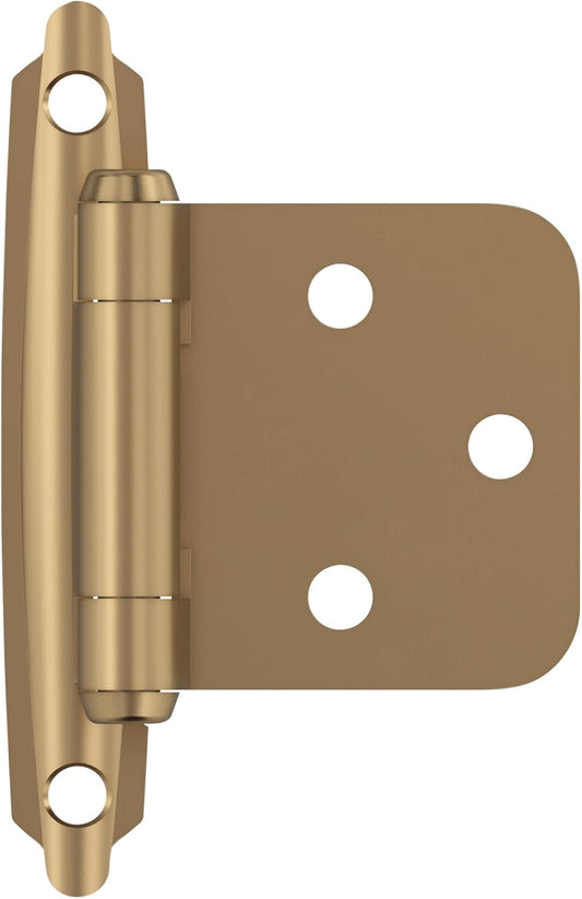 Amerock BPR3429CZ Cabinet Hinge in Champagne Bronze - Variable Overlay Self Closing Face Mount for Kitchen Cabinets - 1 Pair/2 Pack