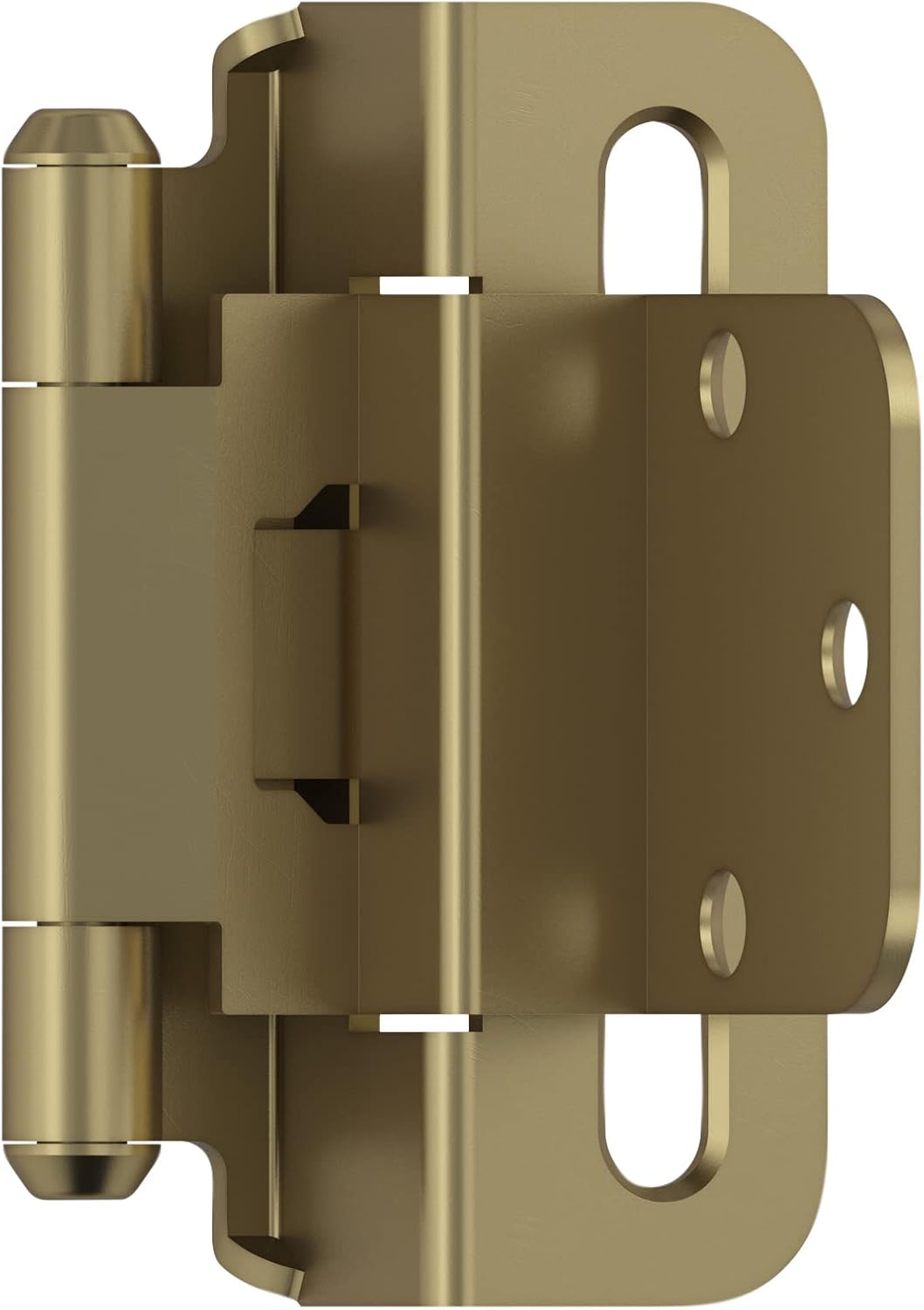 Amerock BPR7565BBZ Golden Champagne Cabinet Hinge - 3/8" Inset Self Closing Partial Wrap - Kitchen Cabinet Door Hardware Pair