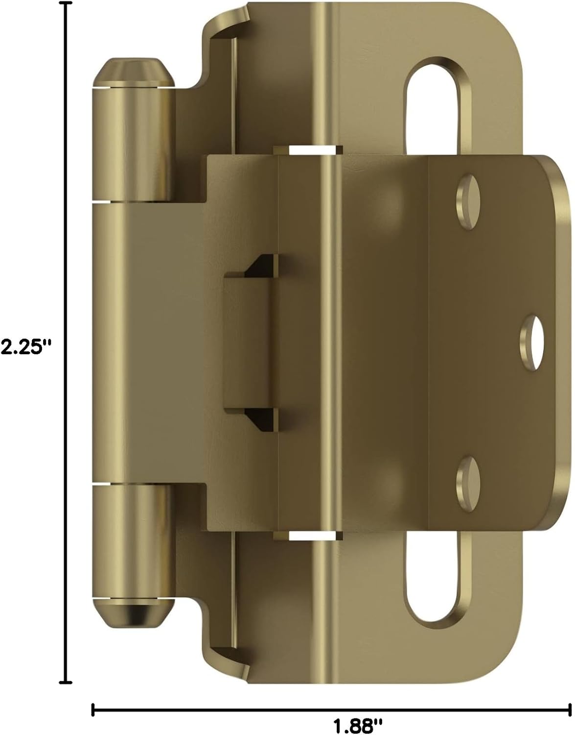 Amerock BPR7565BBZ Golden Champagne Cabinet Hinge - 3/8" Inset Self Closing Partial Wrap - Kitchen Cabinet Door Hardware Pair