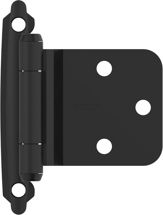 Amerock BPR7630FB Matte Black Self Closing Cabinet Hinge - Face Frame, Variable Overlay, Kitchen Door Hardware - 1 Pair