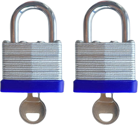 Amztip Lock Outdoor Padlocks - 1-9/16" Wide Body Laminated Keyed Padlock Set (2 Pack) - WildKart