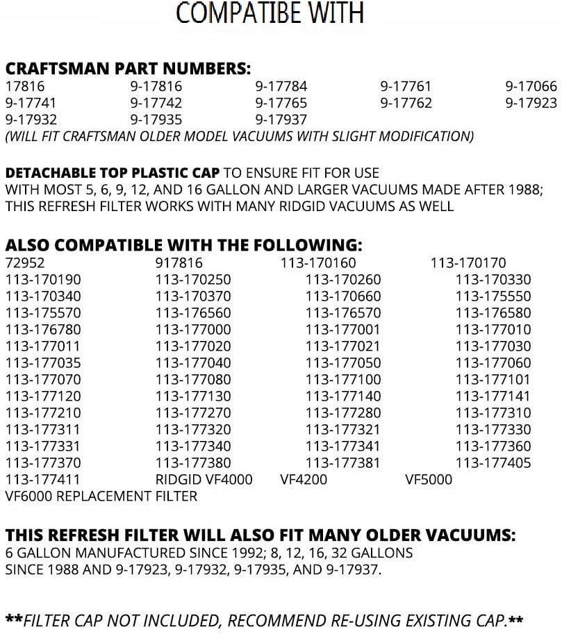 ANBOO Vf4000 Filter Replacement for RIDGID & Husky Wet/Dry Vacuums - 1PACK