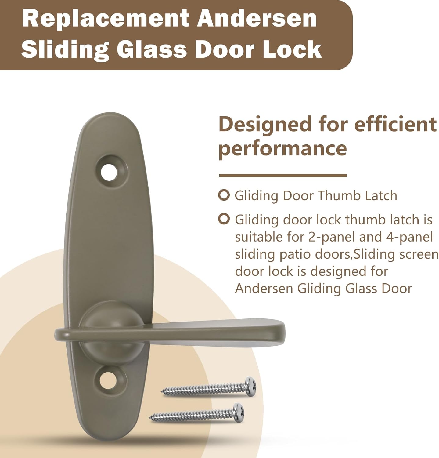 Andersen Tribeca Style Gliding Door Thumb Latch Replacement Kit - Compatible with Narroline, Perma-Shield, and Frenchwood Gliding Patio Doors - 2 PCS