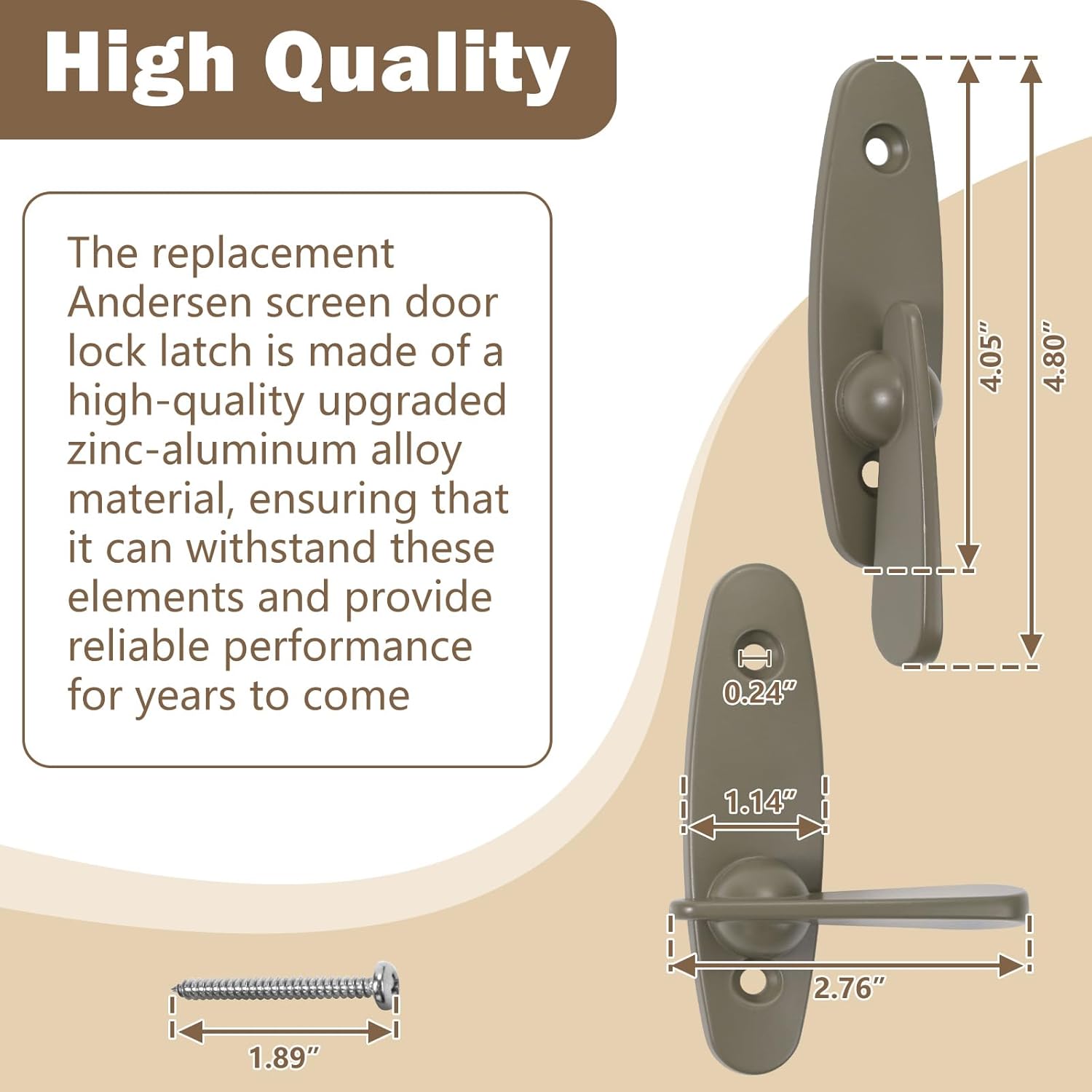 Andersen Tribeca Style Gliding Door Thumb Latch Replacement Kit - Compatible with Narroline, Perma-Shield, and Frenchwood Gliding Patio Doors - 2 PCS