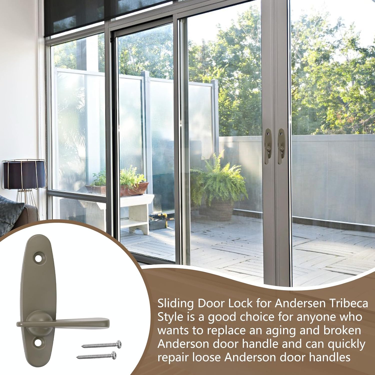 Andersen Tribeca Style Gliding Door Thumb Latch Replacement Kit - Compatible with Narroline, Perma-Shield, and Frenchwood Gliding Patio Doors - 2 PCS