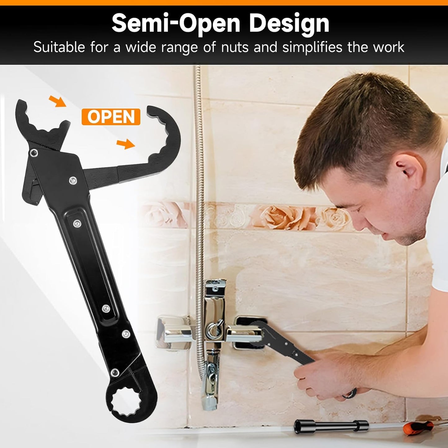 Angle Stop Installation & Removal Tools Kit for Replacing Valves - dalicode Professional Plumbing Wrench Set for Plumbing Work
