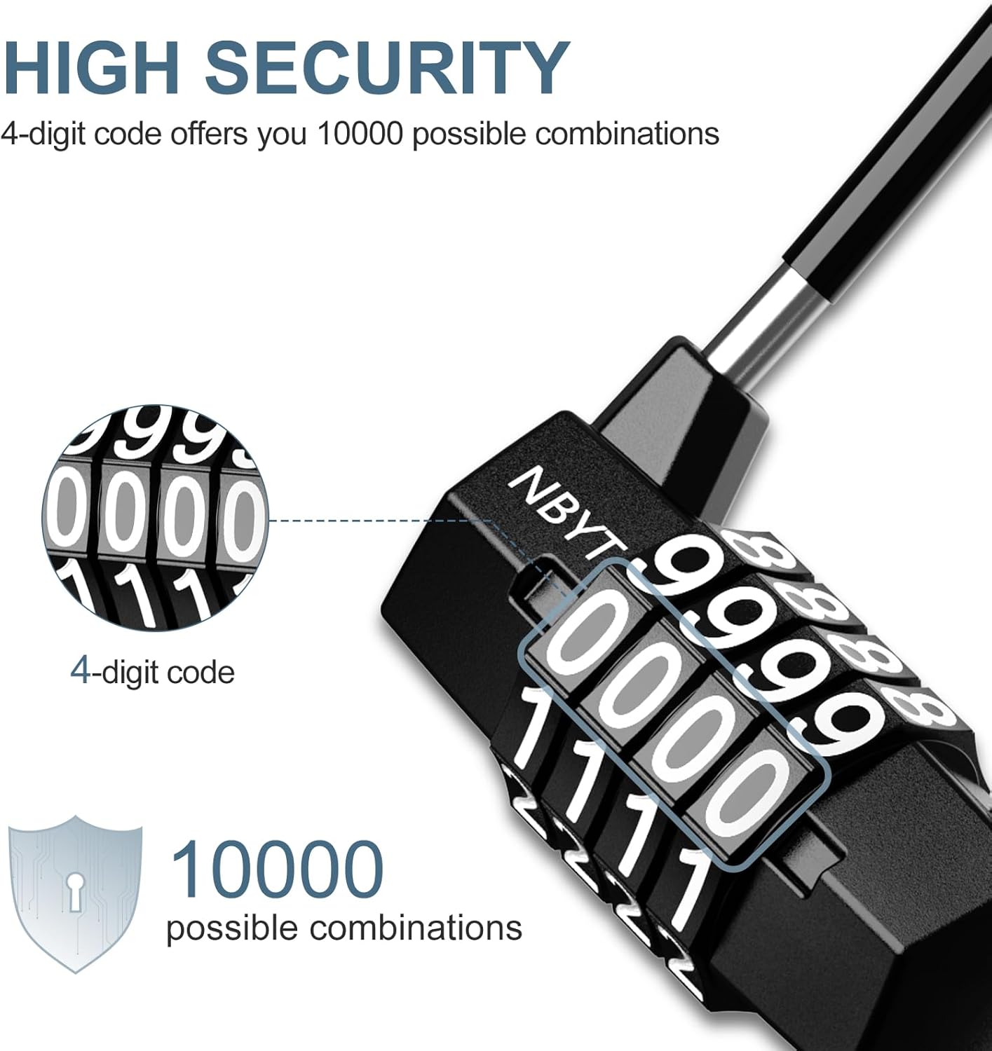 Ankilo Lock Box with 3.5 Inch Long Shackle Combination Padlock for House Key Access