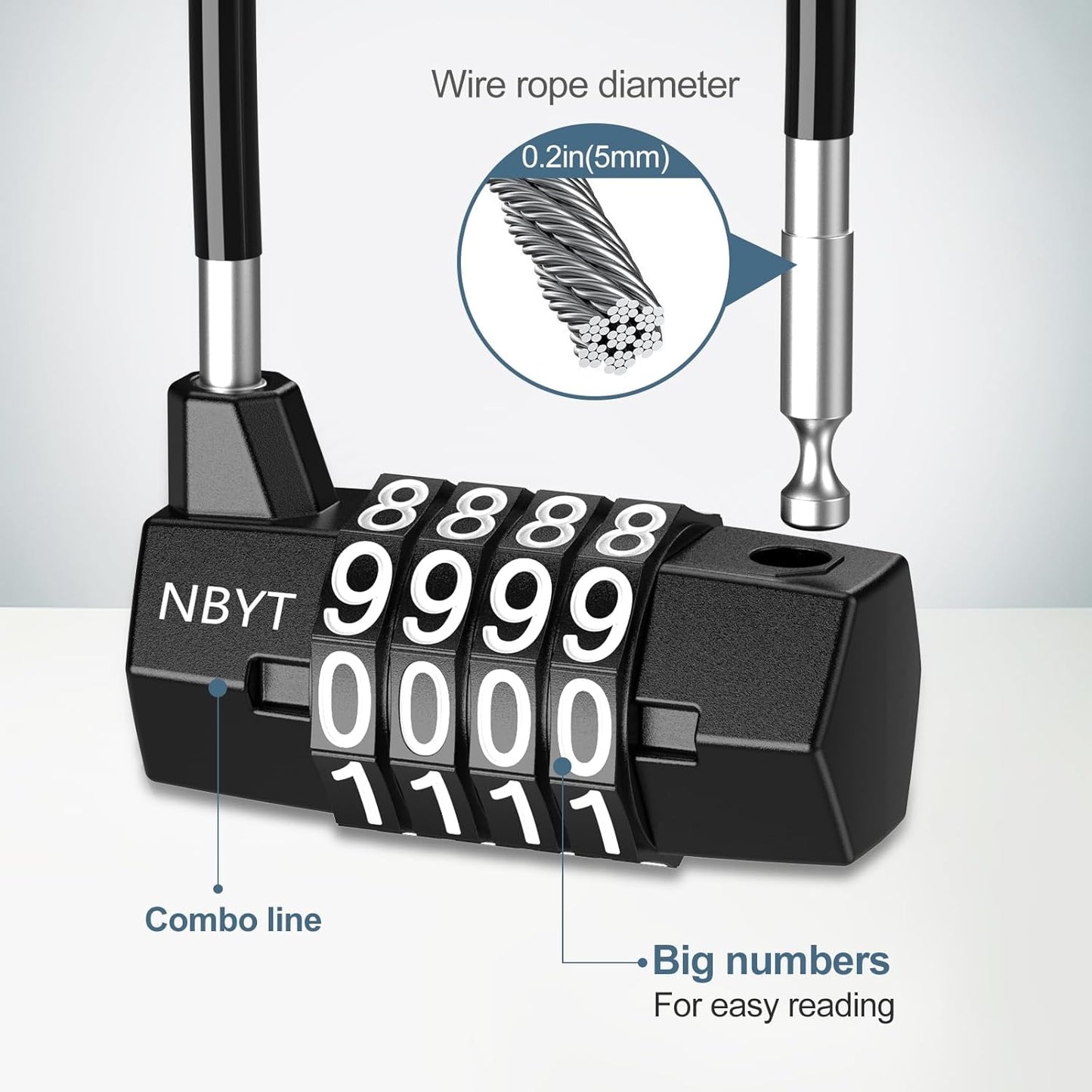 Ankilo Lock Box with 3.5 Inch Long Shackle Combination Padlock for House Key Access